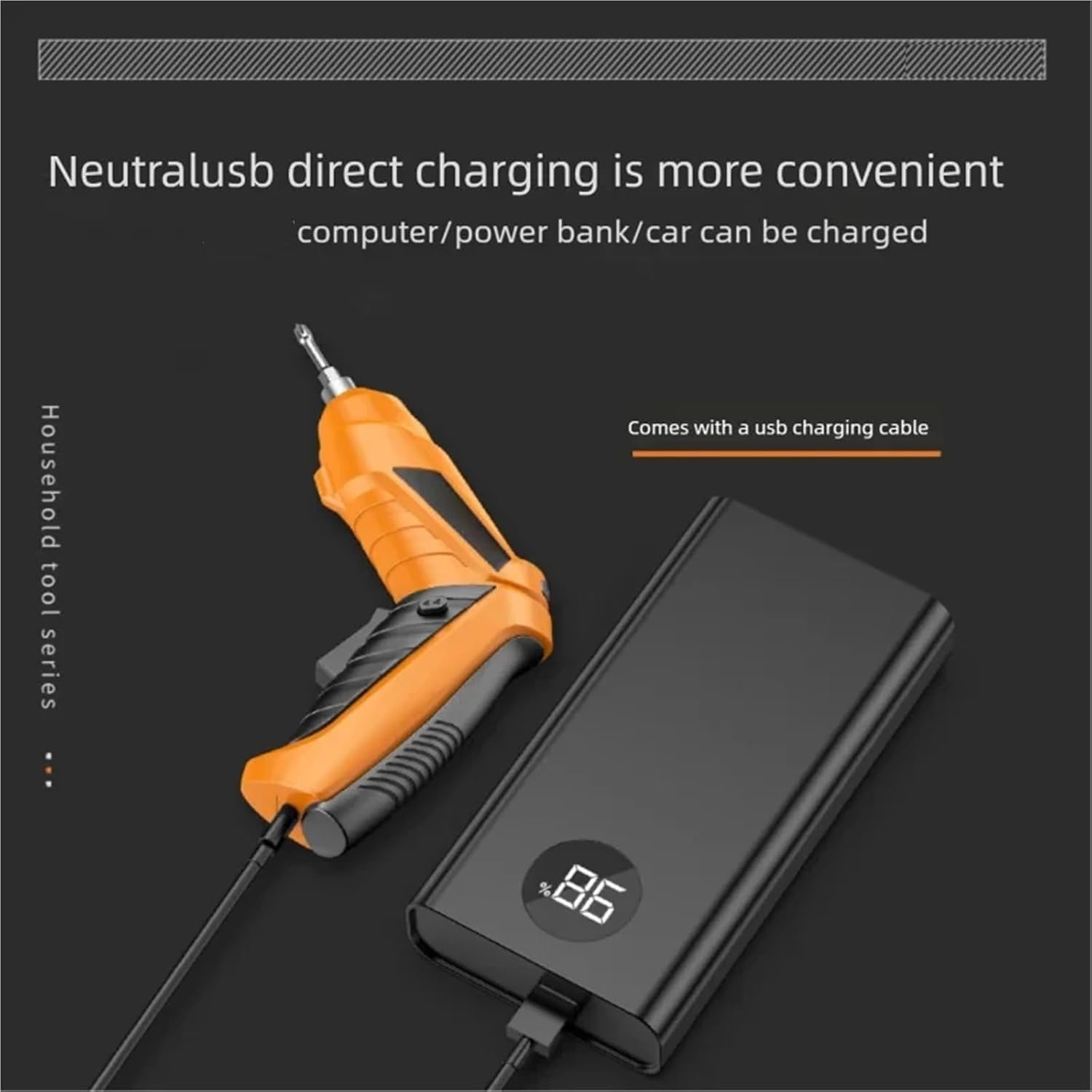 Electric Screwdriver, Cordless Electric Screwdriver Rechargeable Powerful Impact Wireless Set Mini Drill Power Tools,Cordless
