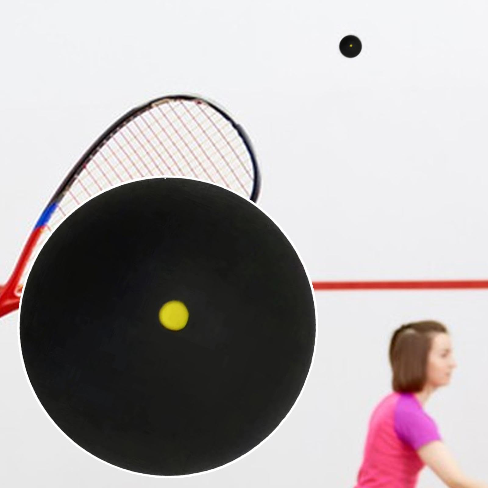 Pelotas de squash profesionales de goma punto amarillo único control fácil
