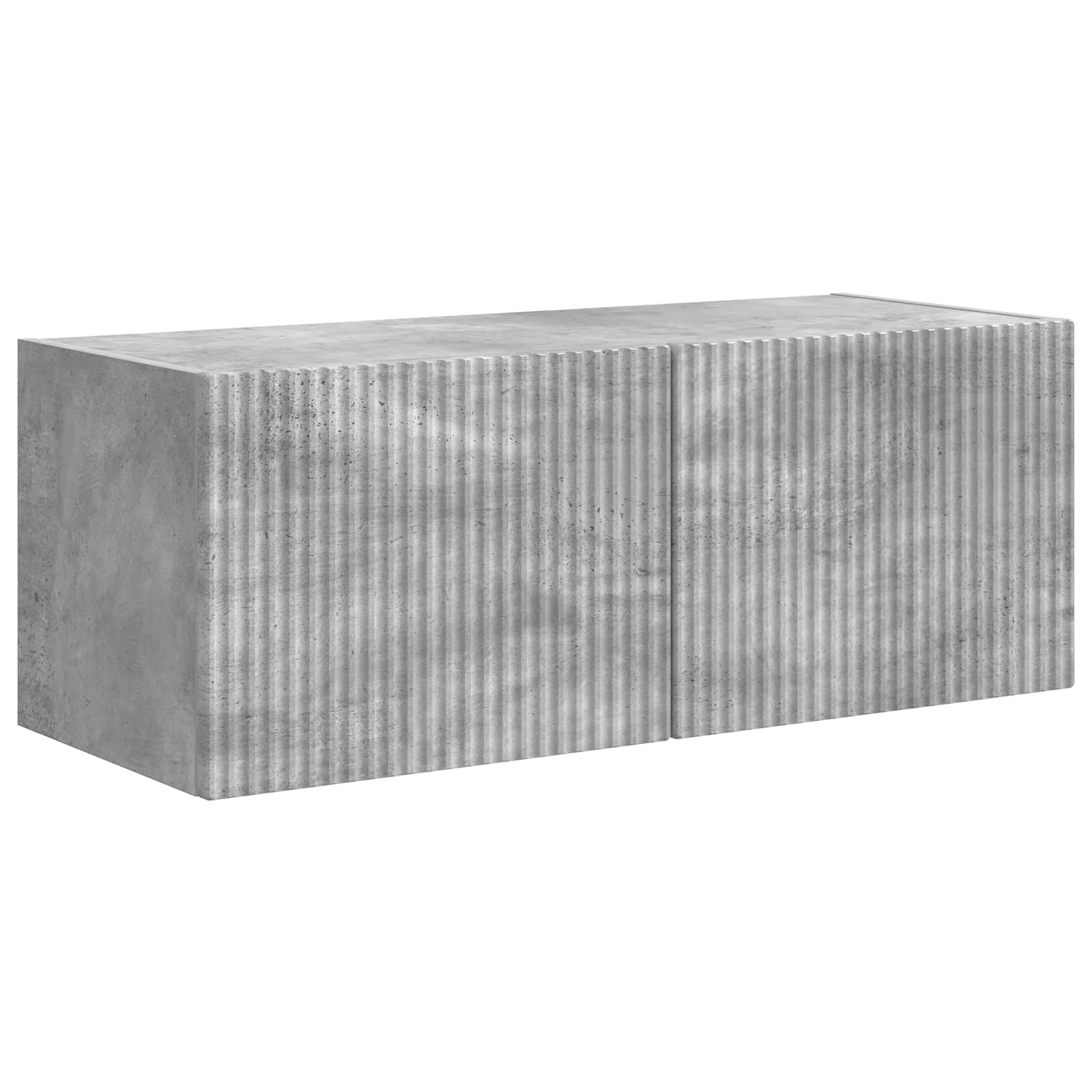 TV-Schrankset Wandmontiert 3-teilig, Beton Grau Holzwerkstoff, Modernes Media Center, Wohnzimmer, Schlafzimmer, Stauraum, 31x30x100cm