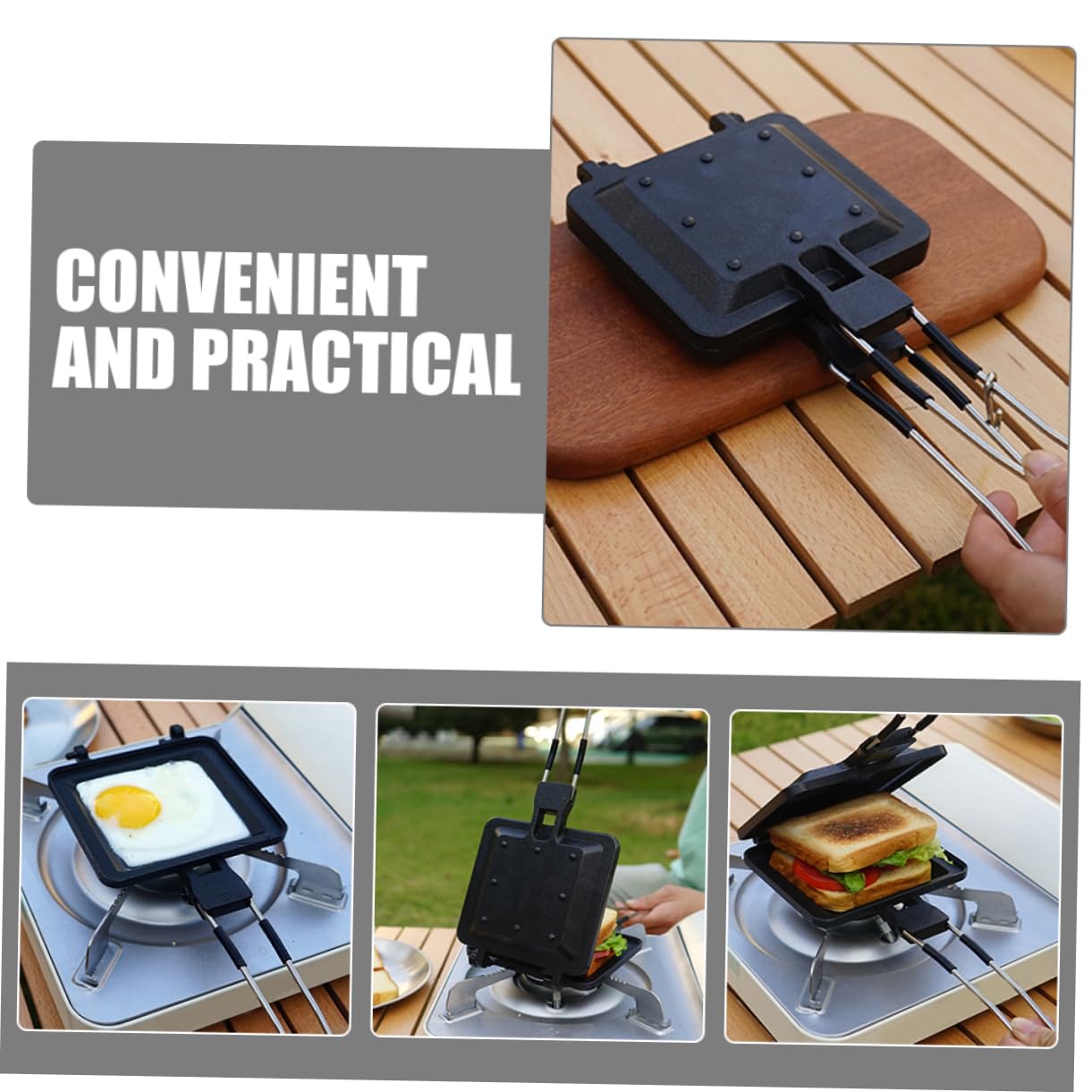 OKUMEYR Non-stick Pan Stovetop Sandwich Maker Press for Easy Sandwich Baking Snack Cooking