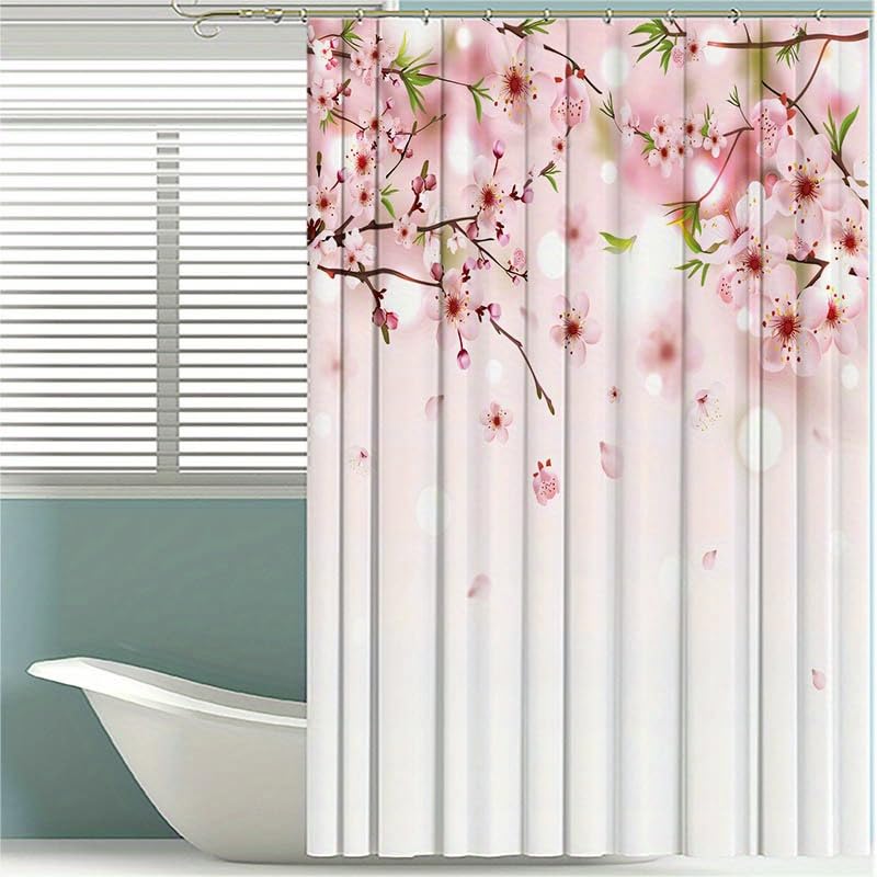 Rideau de douche haut de gamme en tissu imperméable fleuri