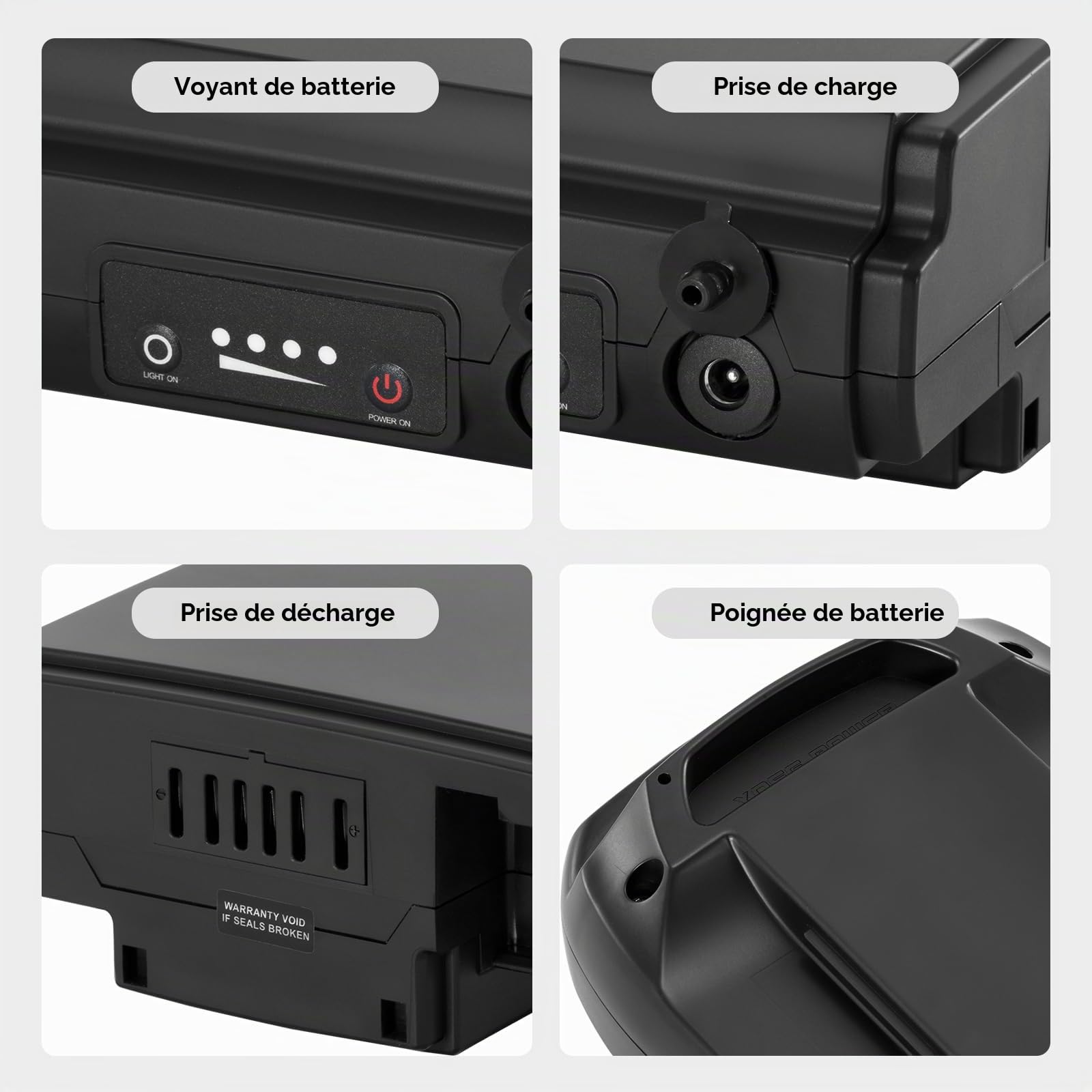 YOSE POWER Batterie de Vélo Électrique Joycube SF-03 36V 12.8Ah pour Moteur 250W/350W/500W/700W – Compatible Phylion Fischer Bagier Pedelec