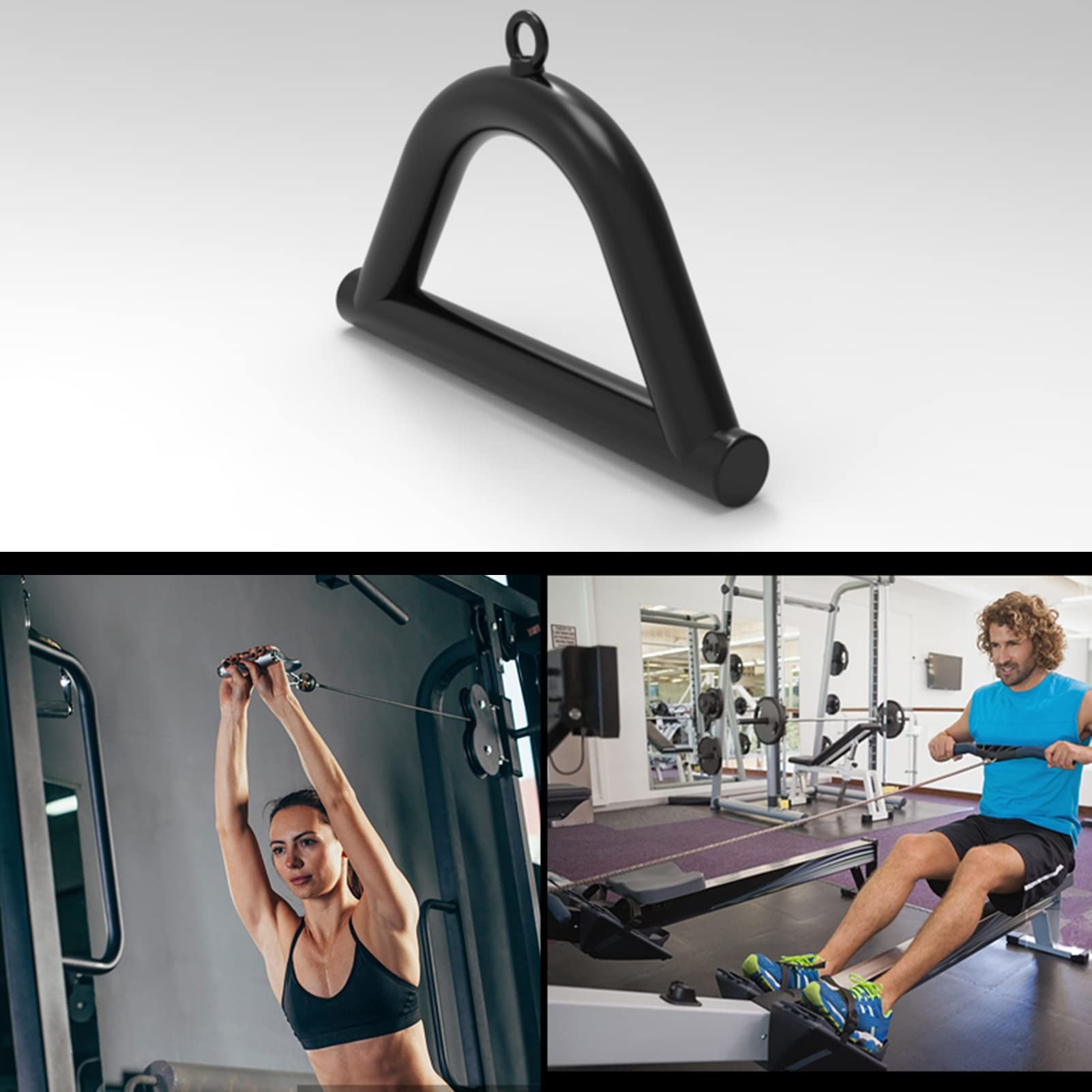 DYK&NX Tricep Press Down Cable Attachments, Bodybuilding Cable Attachment - Dorsali, Bicipiti, Tricipiti, Palestra o Casa - Nero