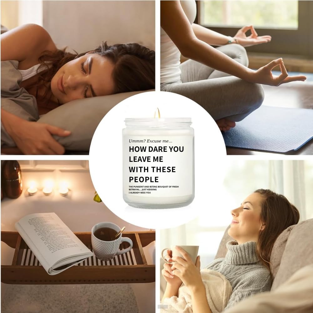 Funny Retirement Candle - "How Dare You Leave Me With These People" Lavender Sage Scent, 9.5 Oz