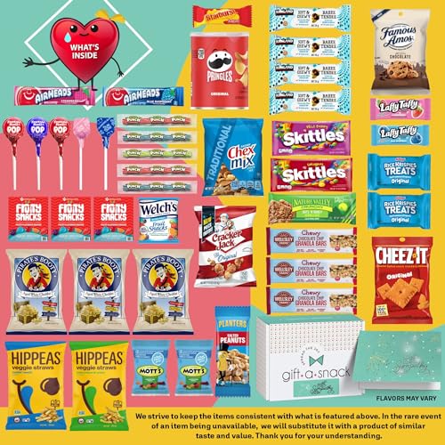 Image of Gift A Snack - Sympathy Snack Box Care Package + Greeting Card (45 Count) Condolence for Loss of Loved One, Dog Pet Cat Memorial Sweet Treats Gift Basket - Office Food Assortments