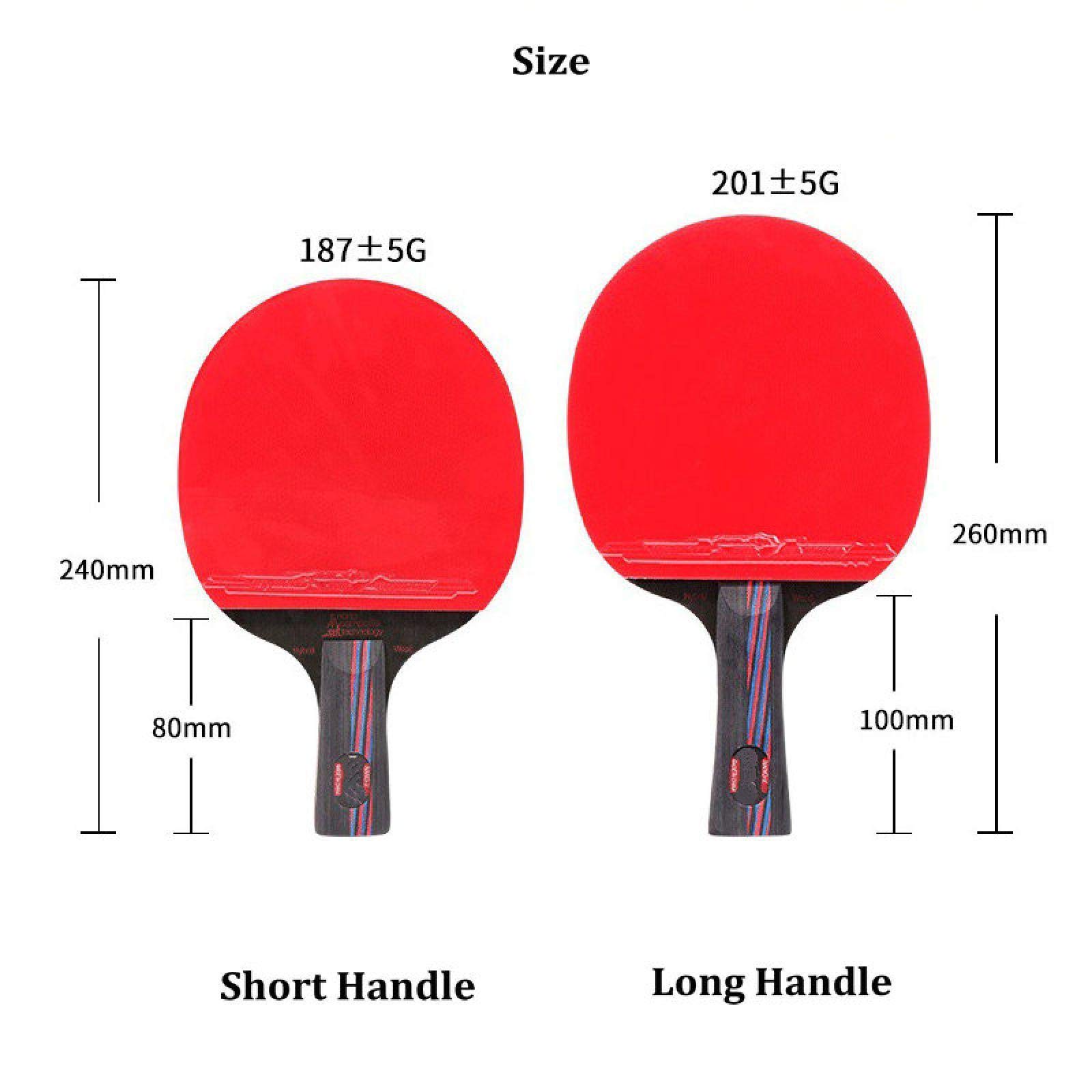 Nano Carbon Fiber 9,8 Blade Powered Pips-In Rubber Paddle do(Long Hands)