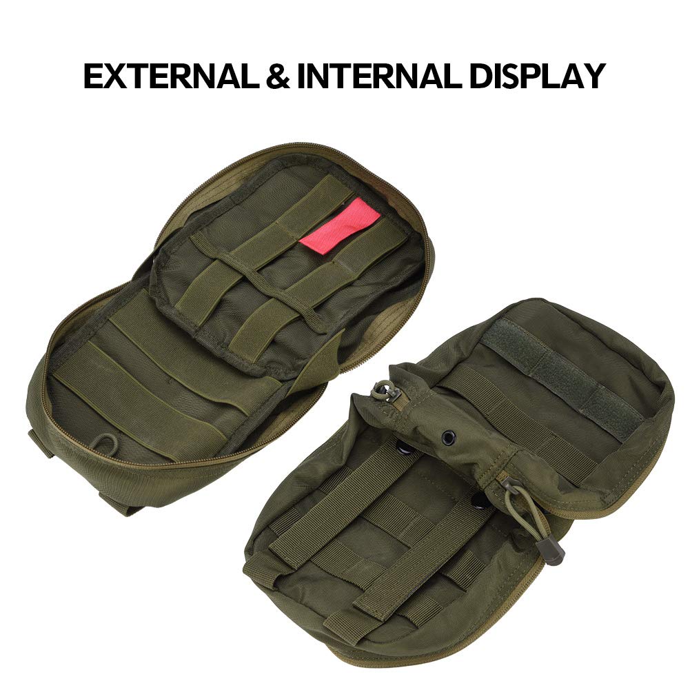 Yosoo Health Gear First Aid Bag, 1000D Empty Travel Bag, Taktische Molle, Medical First Aid Kit Utility Pouch für Critical Wounds, Gun Shots, Blow Out, Severe Bleeding Control (Grün)