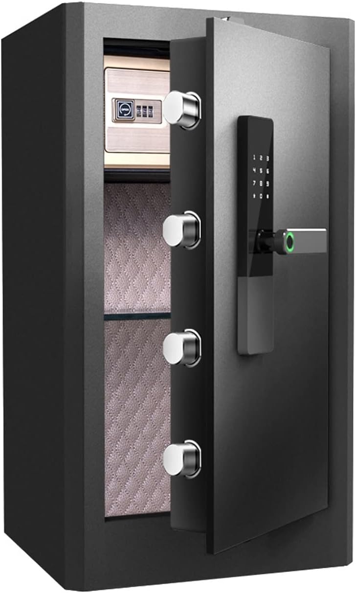 Box, Password Safes, Anti-Theft Double Alarm Function, Fingerprint Recognition, Perfect for Home Office Hotel Business (Size : S) Safe