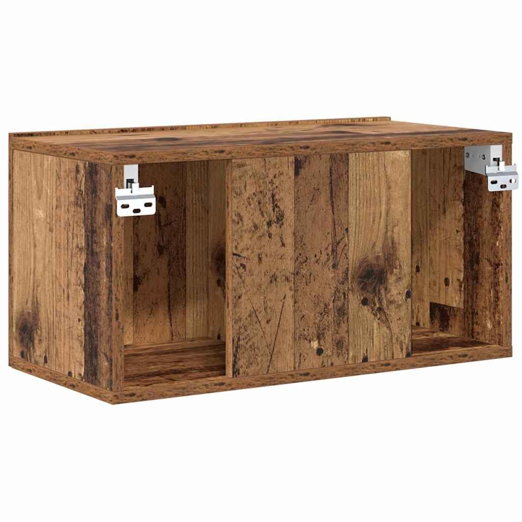 3-Piece Floating TV Cabinet, Engineered Wood, Brown | Includes three 23.6x11.8x11.8 inch units, offering modern wall-mounted storage for living room media devices.