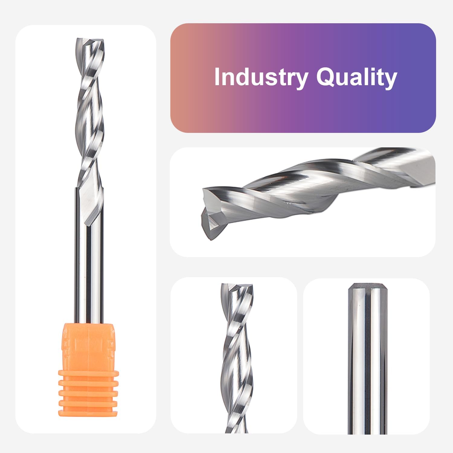 SpeTool 1/4 Inch Shank Up Cut Spiral Router Bit, Extra Long, 1-1/4 Inch Cutting Length, 3 Inch Total Length, Solid Carbide End Mill for Wood Carving - Image 3