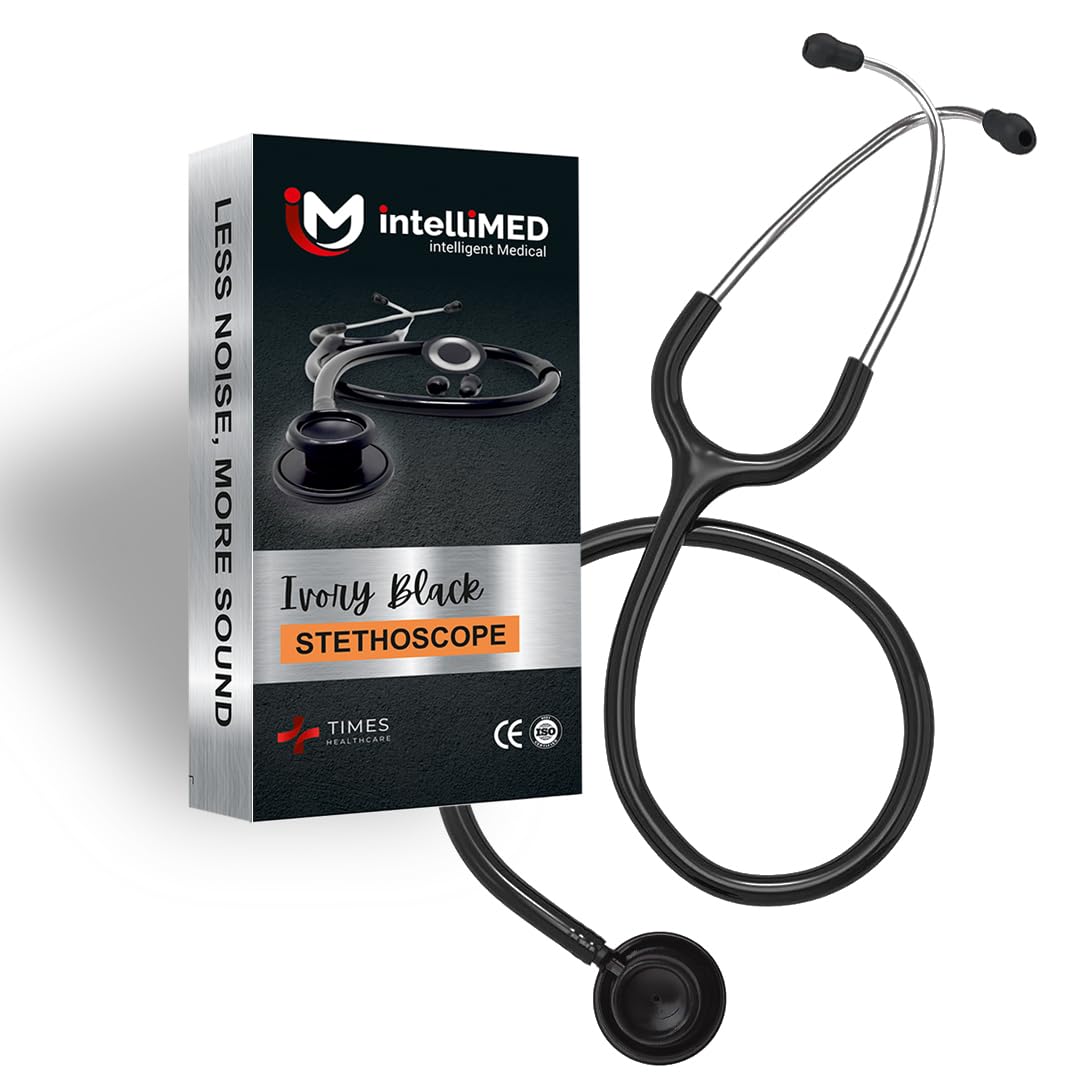 intelliMED Ivory Black Stethoscope with Matte Black Finish for doctors and medical students (Matte Black Chest piece with Chrome Binaural) (B0D5HNKGQJ) Amazon Price History, Amazon Price Tracker