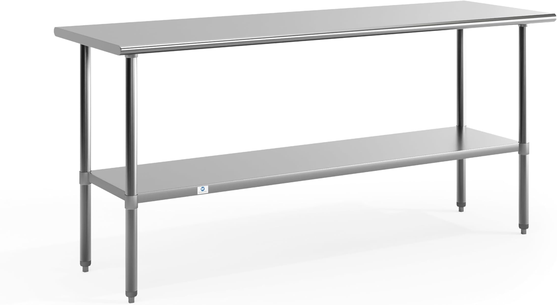 Flash Furniture Reader NSF Certified Stainless Steel Kitchen Prep and Work Table, Commercial Work Table with Undershelf Storage, Silver