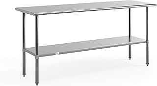 Flash Furniture Reader NSF Certified Stainless Steel Kitchen Prep and Work Table, Commercial Work Table with Undershelf Storage, Silver