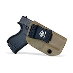 POLE.CRAFT IWB Kydex Holster Fits: Glock 43 / Glock 43X Pistol - Inside Waistband Carry Holster Guns Accessories for G43 G43X (Tan, Right Hand)
