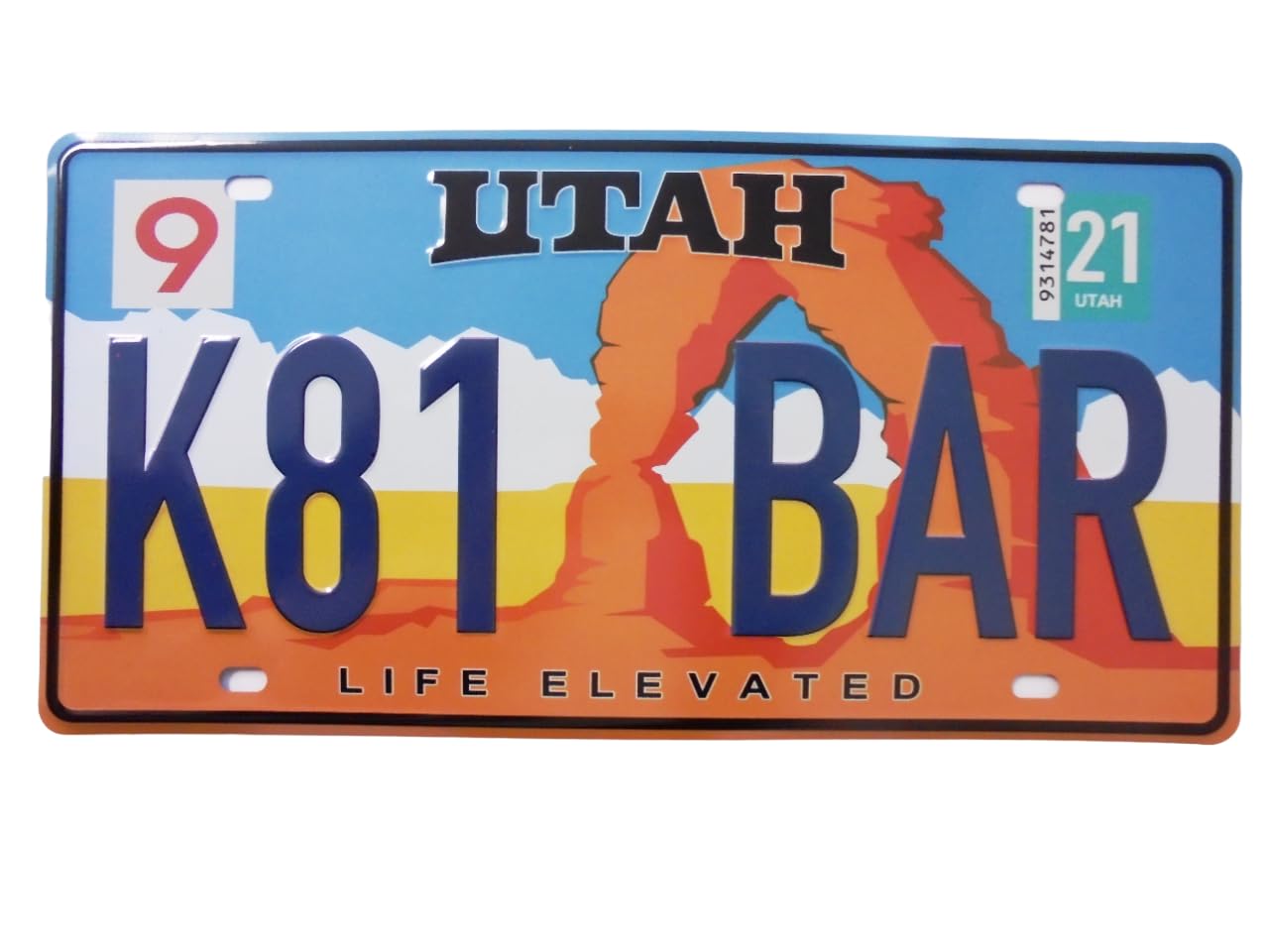 OPO 10 - USA CAR LICENSE PLATE - metal replica: UTAH (86)