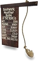Hand-Carved Wooden Redneck Weather Rope Sign - Rustic Hanging Cabin Decor Art by WorldBazzar