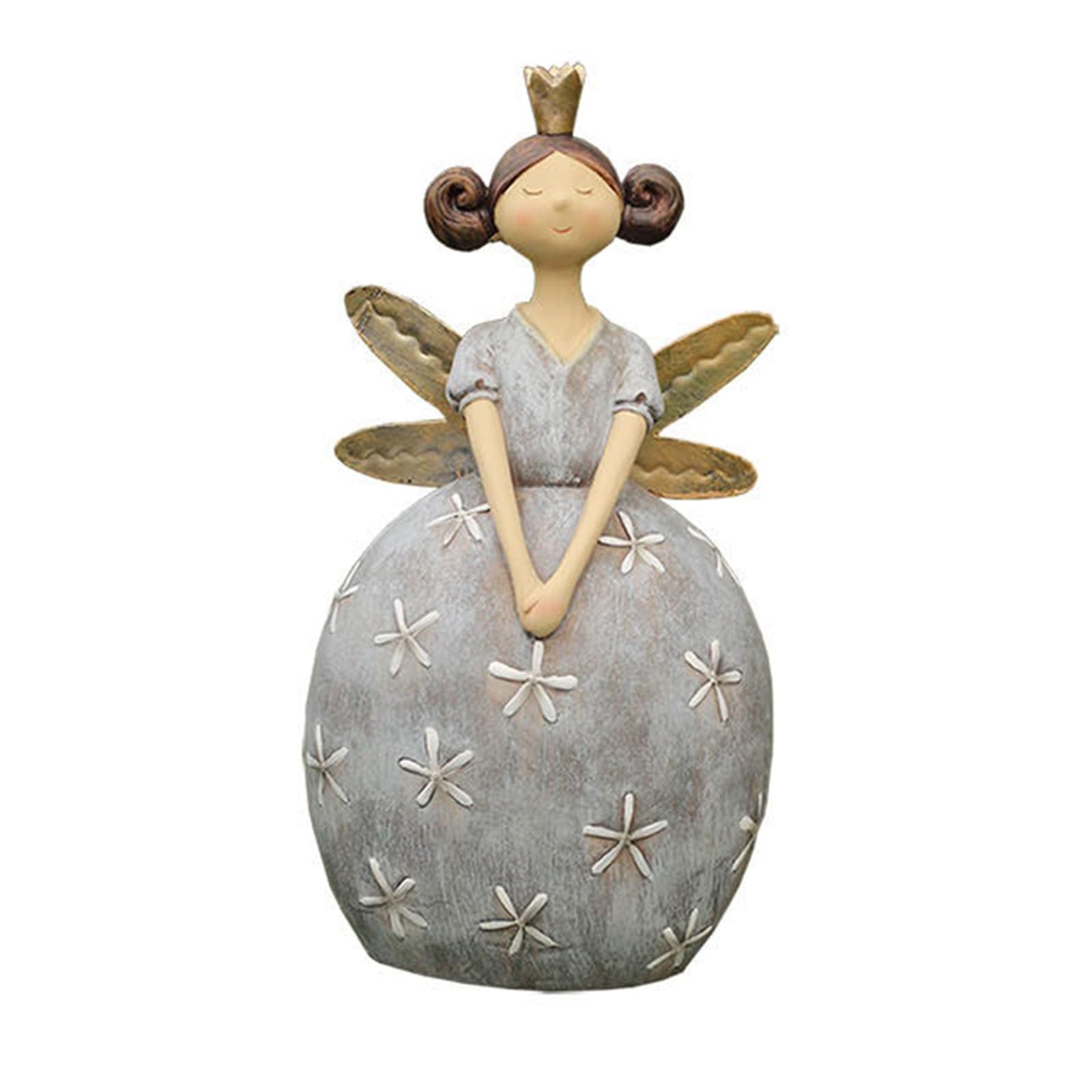 Vintage Resin Fairy Garden Statues, Distressed Figurines Yard Decor