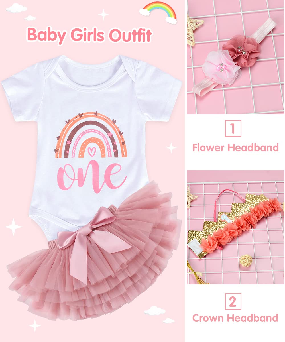 YYDSXK Vestito 1 Anno Bambina, Vestito per il Primo Compleanno per Baby Girl, Pagliaccetto, Tutu Gonna, Neonate Compleanno Outfit per Fotografico