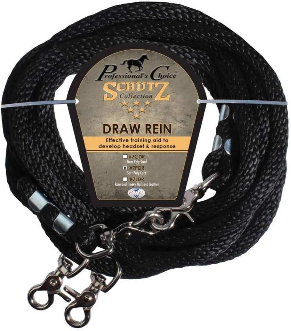 Professional's Choice Reins Draw Poly Rope Black, Color: Black, Size: 16' (7PDR)