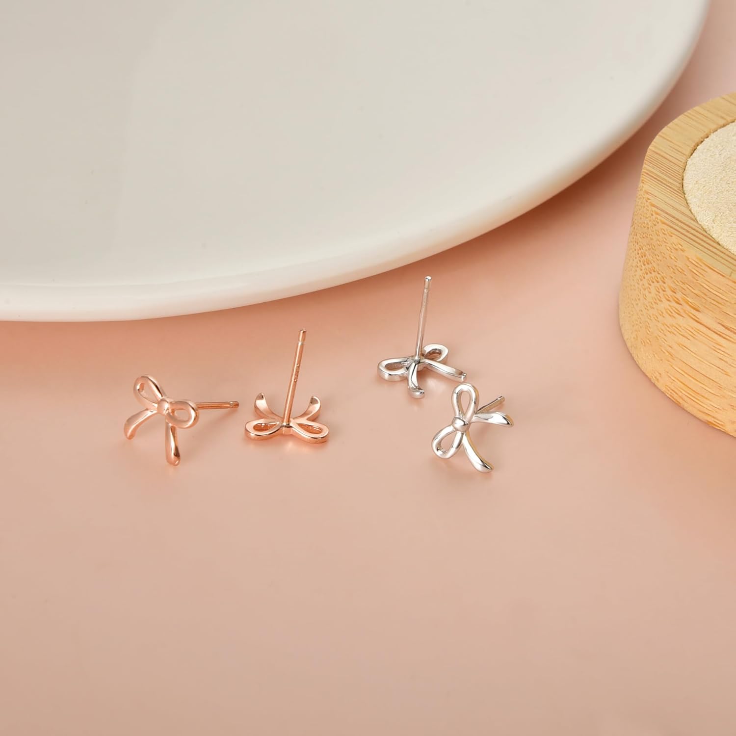 Small Bow Earrings for Women Cute Silver Gold Stud Earrings Simple Minimalist Small Dainty Earrings - Image 6
