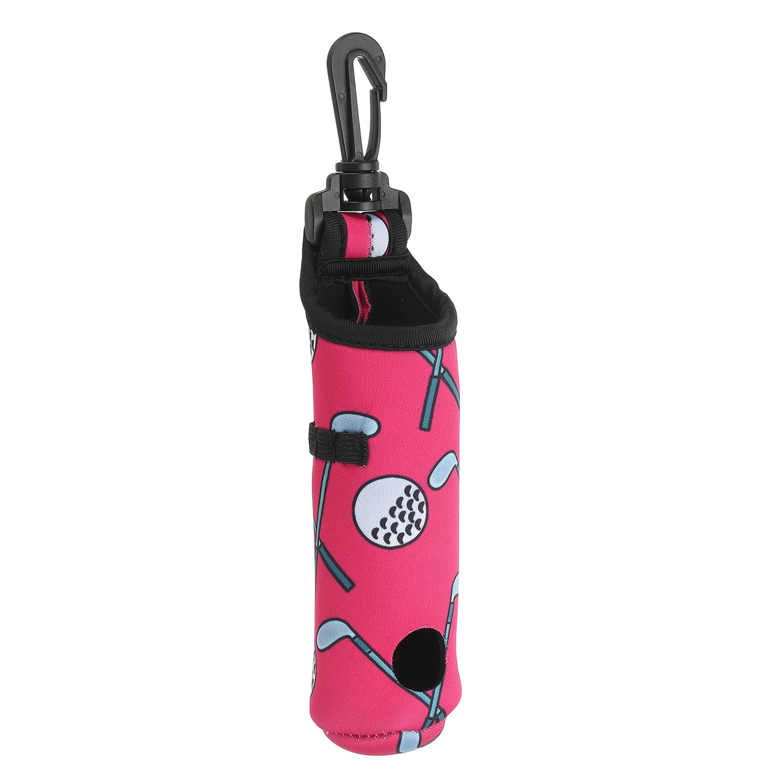 PATIKIL Golf Ball Carry Bag, Golf Tee Holder Pouch Portable Neoprene Golf Ball Holder with Clip for Men and Women, Pink