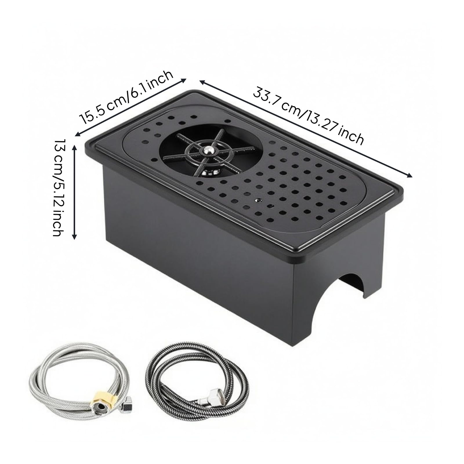Lavabicchieri Bancone Acciaio Inox Risciacquo Rapido Lavabicchieri da Finitura Nera Accessorio Cucina per, Lavabicchieri Da Bancone Modello B