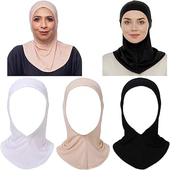 3 Pieces Modal Hijab Turban Muslim Hijab Cap Adjustable