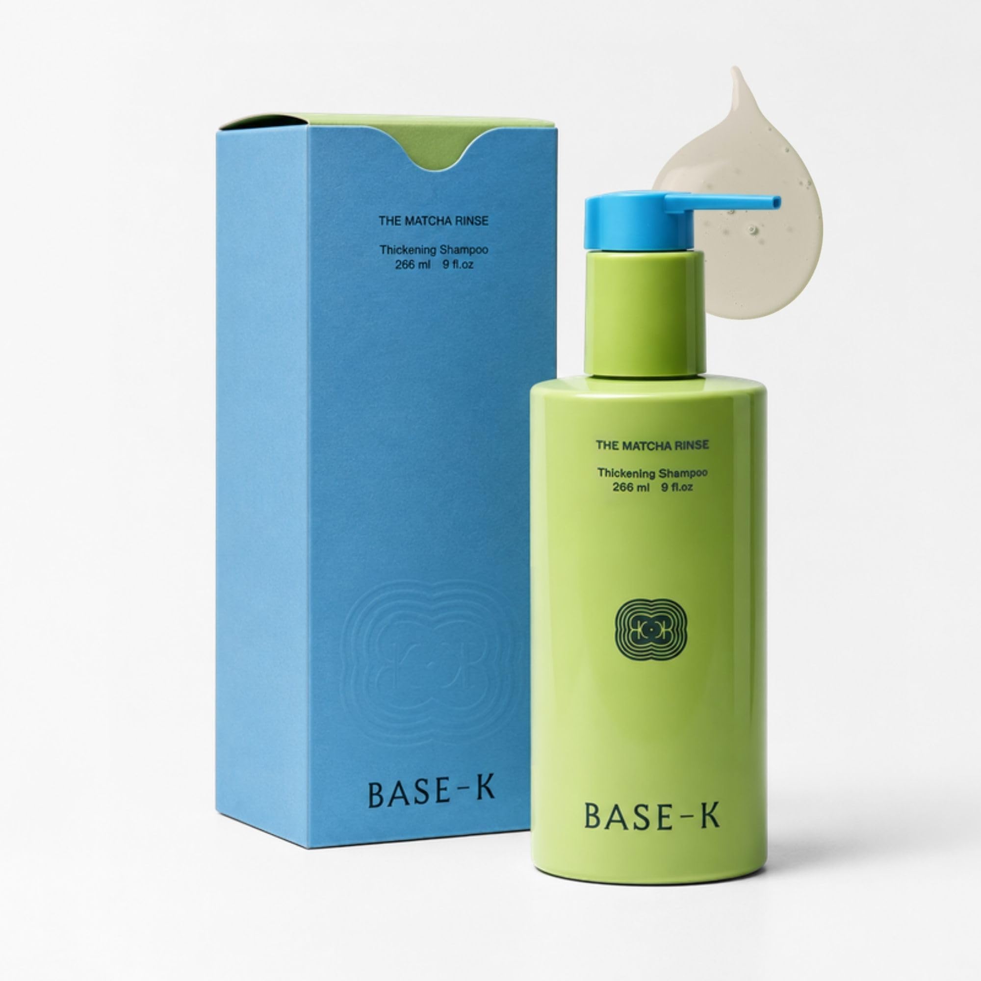 BASE-K The Matcha Rinse: Thickening Shampoo for Fine Flat Thinning Hair to Volumizing, Fuller Thicker-Looking Hair, Vegan, Cruelty Free, Paraben Free, Sulfate Free, Silicone Free, 266ml, 9fl oz