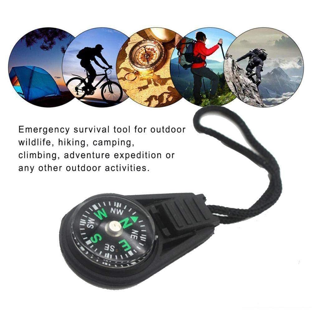 Boussole polyvalente 10 en 1, outil de survie compact avec éclairage LED, outil d'extérieur pour