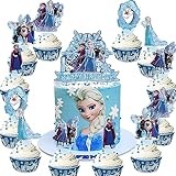 25pcs ice Cake Toppers Cupcake Toppers, Birthday Party Decoration Cake Decorations for ice party Supplies