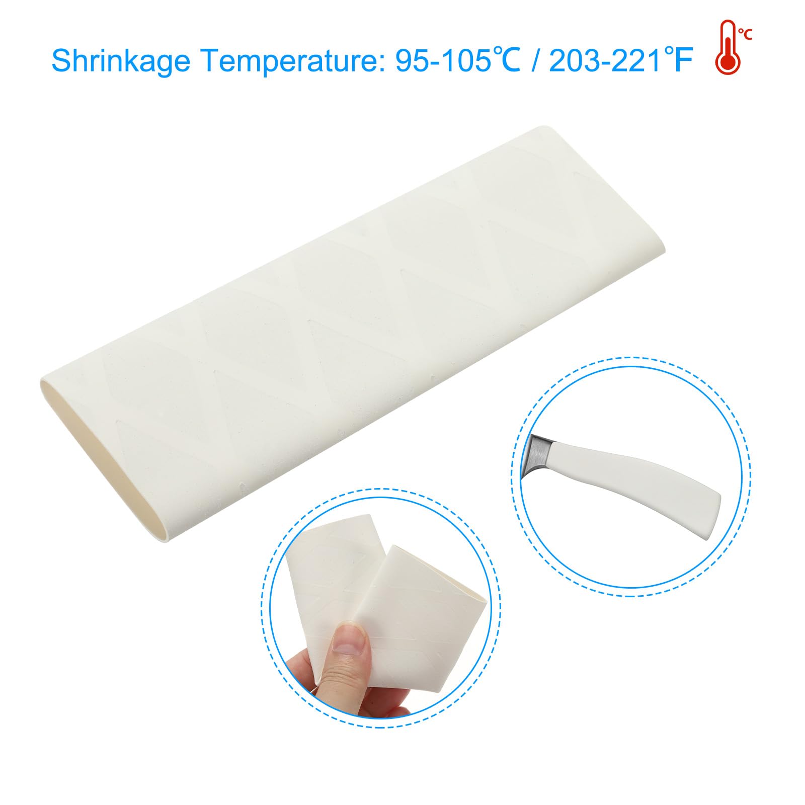 PATIKIL Guaina Termorestringente Per Manico Coltello – 4 Pezzi 30x124 Mm, Marrone, Antiscivolo, Per Differenziare Coltelli In Cucina