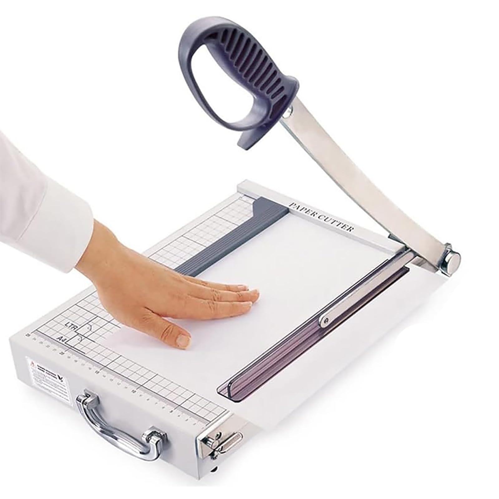 Tagliacarte Resistente A3, Taglierina Multifunzionale con Striscia Ferro Magnetica, capacità Taglio: 16 Fogli Carta/Blocco Sicurezza in Metallo/precisione Misurazione: 1 Mm, per Uffici