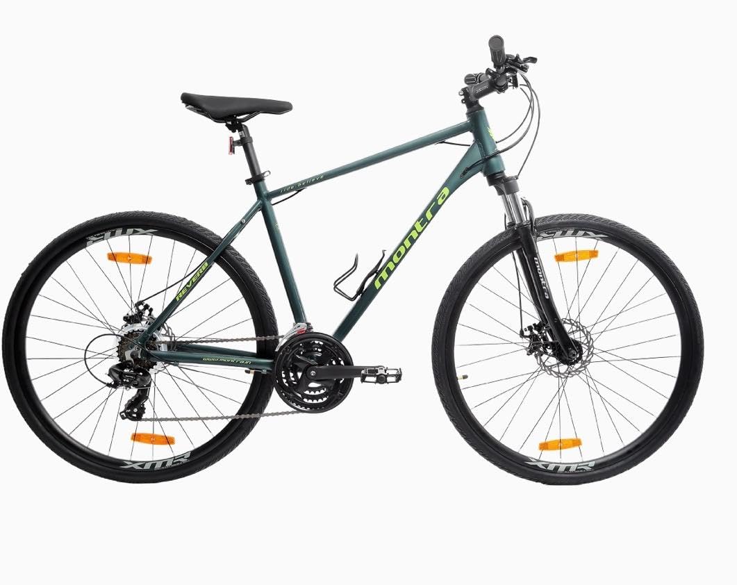 Montra Reverb Hybrid 700X35C 21 Speed Super Premium Green Color Hybrid Cycle Large Size TI Cycles of India-image-33
