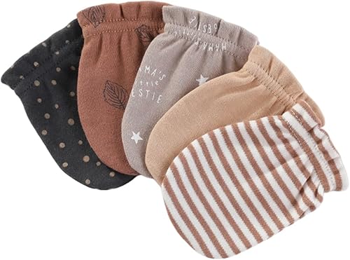 Miniatura 3 de Paquete de 5 guantes unisex para recién nacidos, para niños y niñas, guantes de algodón suave para bebés, accesorios de 0 a 3 meses, esenciales para