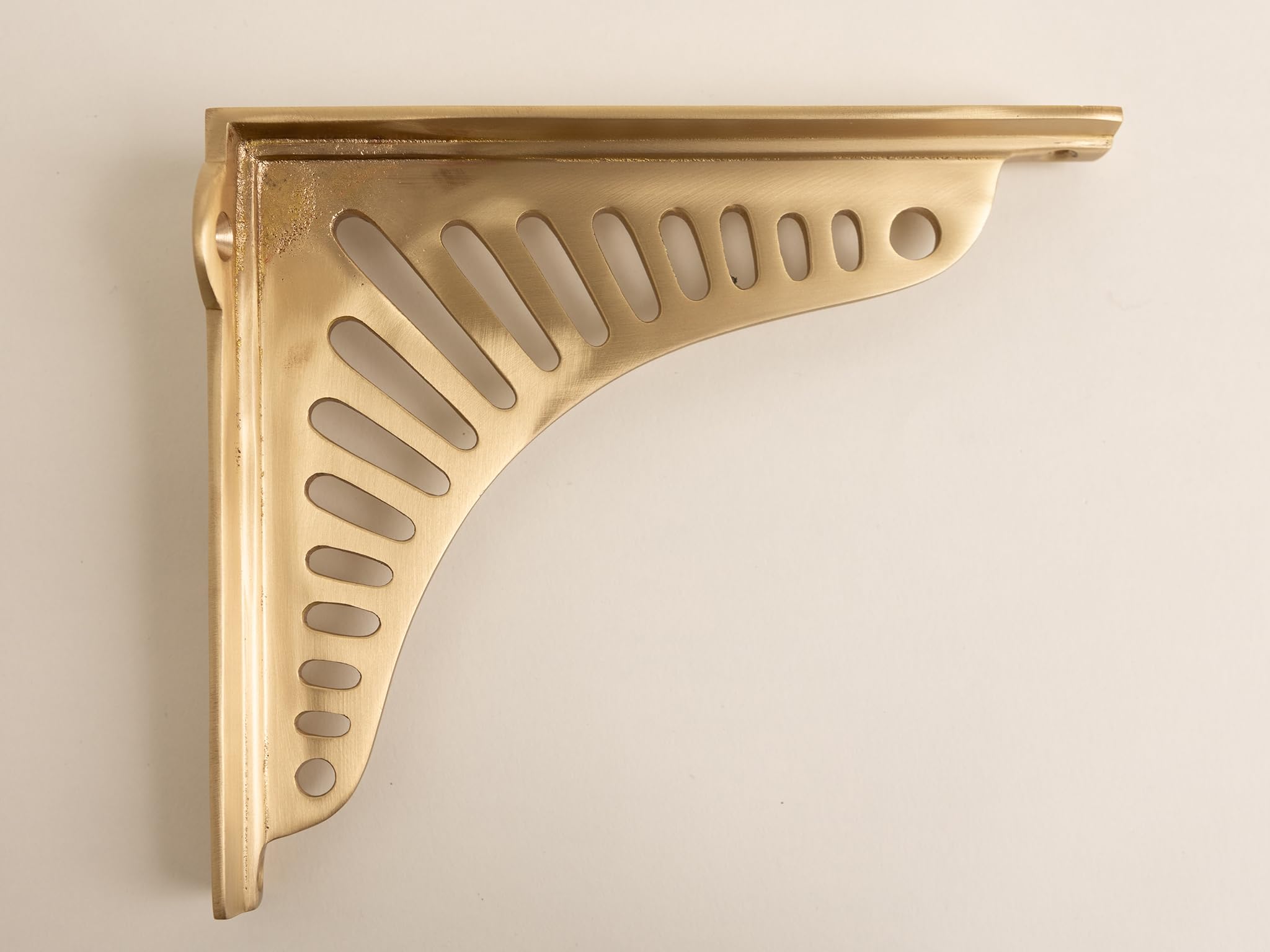 Brass Bee Satin Brass Sunrise Shelf Brackets | Heavy Duty Brackets For Kitchen Bookshelf | Brass Shelving Heavy Solid Cast Brass | Sold Individually