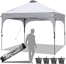 ABCCANOPY Canopy Tent 10x10 Pop Up Canopy Outdoor Canopies Portable Tent Popup Beach Canopy Shade Canopy Tent with Wheeled Carry Bag Bonus 4 Weight Bags, 4 x Ropes& 4 x Stakes, Gray - coolthings.us
