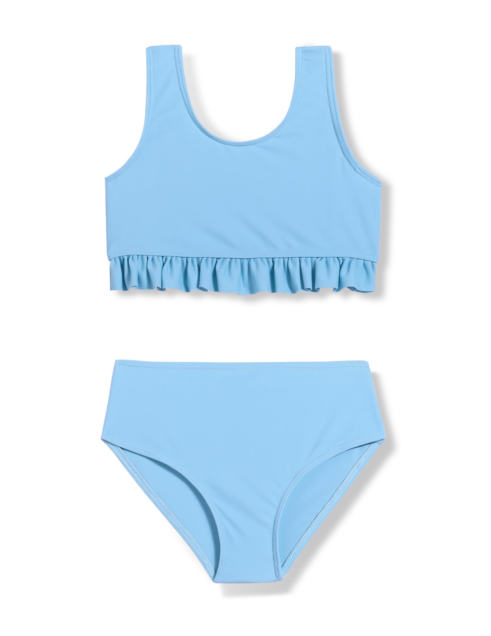 Arshiner Mädchen Bikini Set Rüschen Bustier Bikinislip Kinder Tankini Zweiteiliges Badeanzüge Sommer Blumendruck Strand Surf Bademode 5-14 Jahre