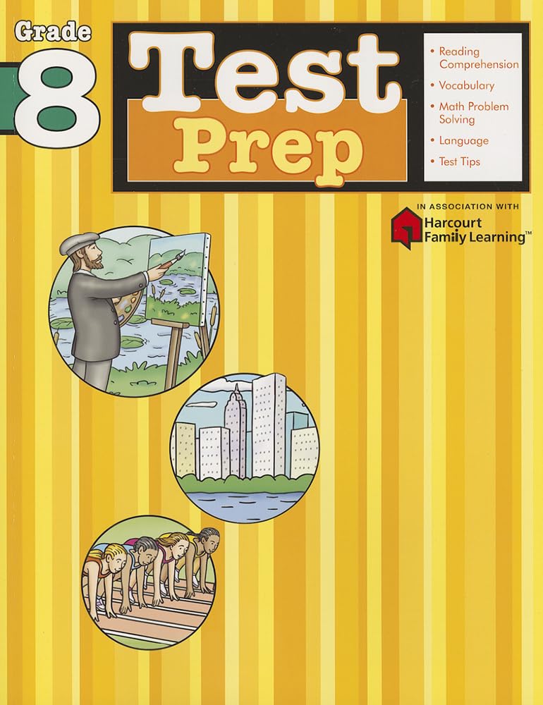 Test Prep: Grade 8 (Flash Kids Harcourt Family Learning)
