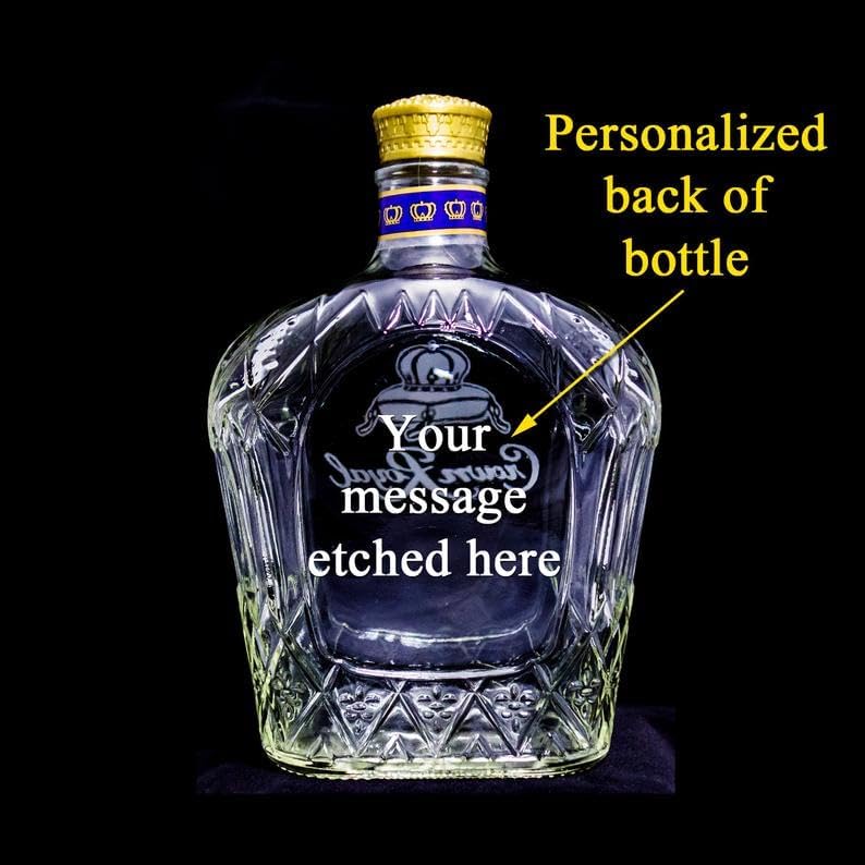 Compatible replacement for Crown Royal Whisky Personalized Engraved EMPTY Bottle/Decanter
