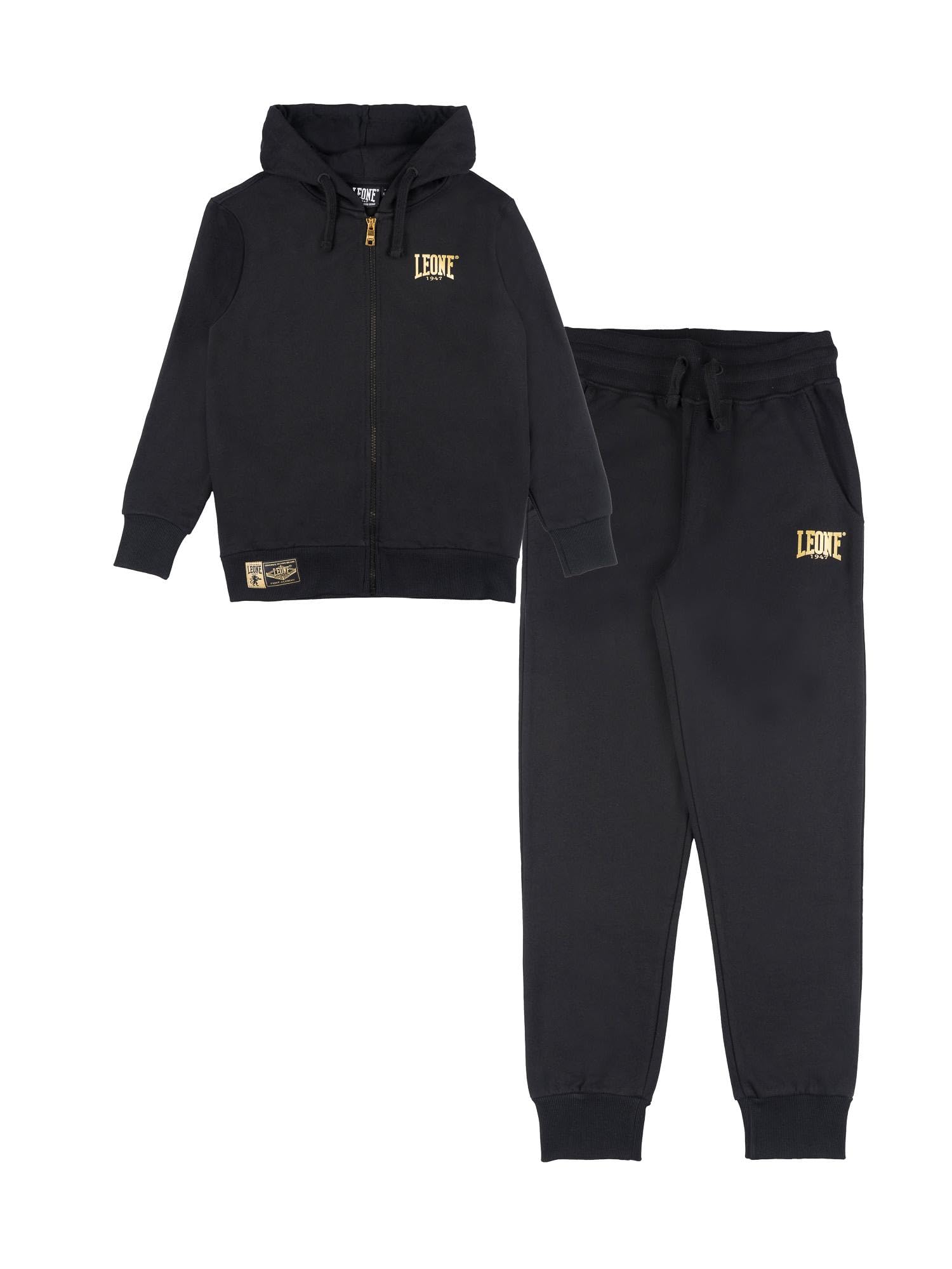 Chándal infantil grueso LEONE 1947 Gold con capucha forrada de invierno 3
