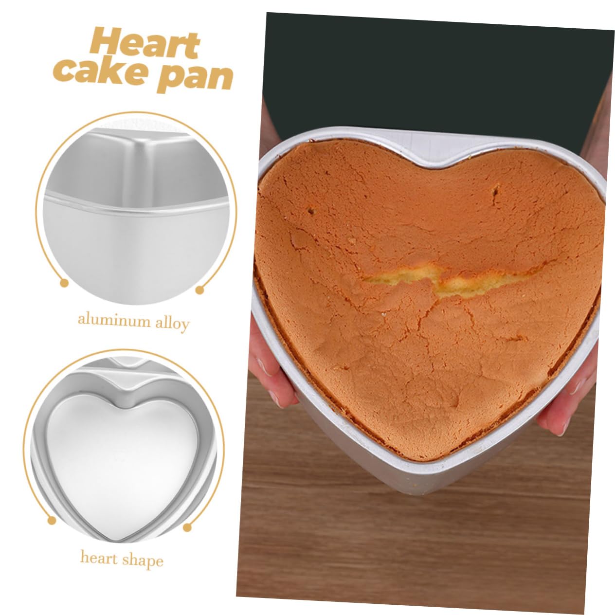 PRETYZOOM 8 Pièces Moule à Gâteau Coeur Moule à Gâteau Des Anges Bol Ramequins Amovible Poêle Tubulaire Fromage Cuisson De Gâteaux Alliage D'aluminium