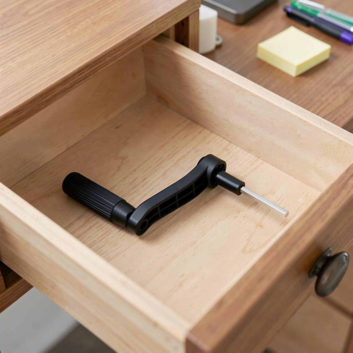 2pcs Manual Crank Handle Replacement for Adjustable Height Desks Black