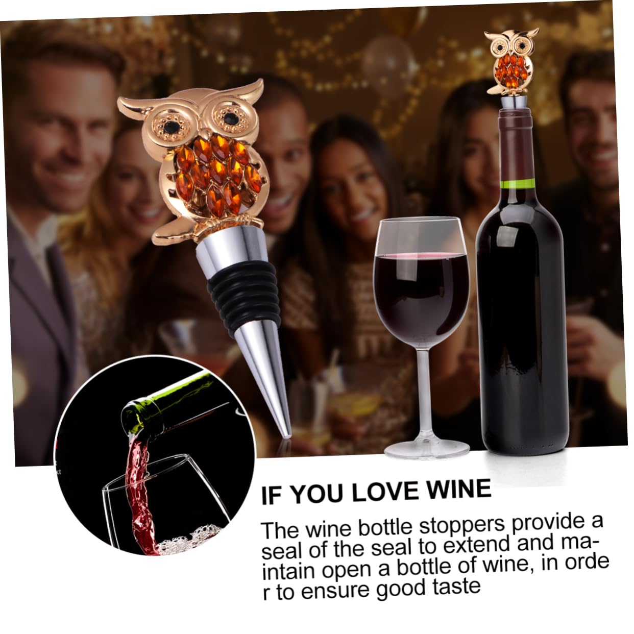 12 Tappi Vino Sottovuoto Riutilizzabili - Per Mantenere Il Vino Fresco Fino A 10 Giorni (Nero) - Foto 10