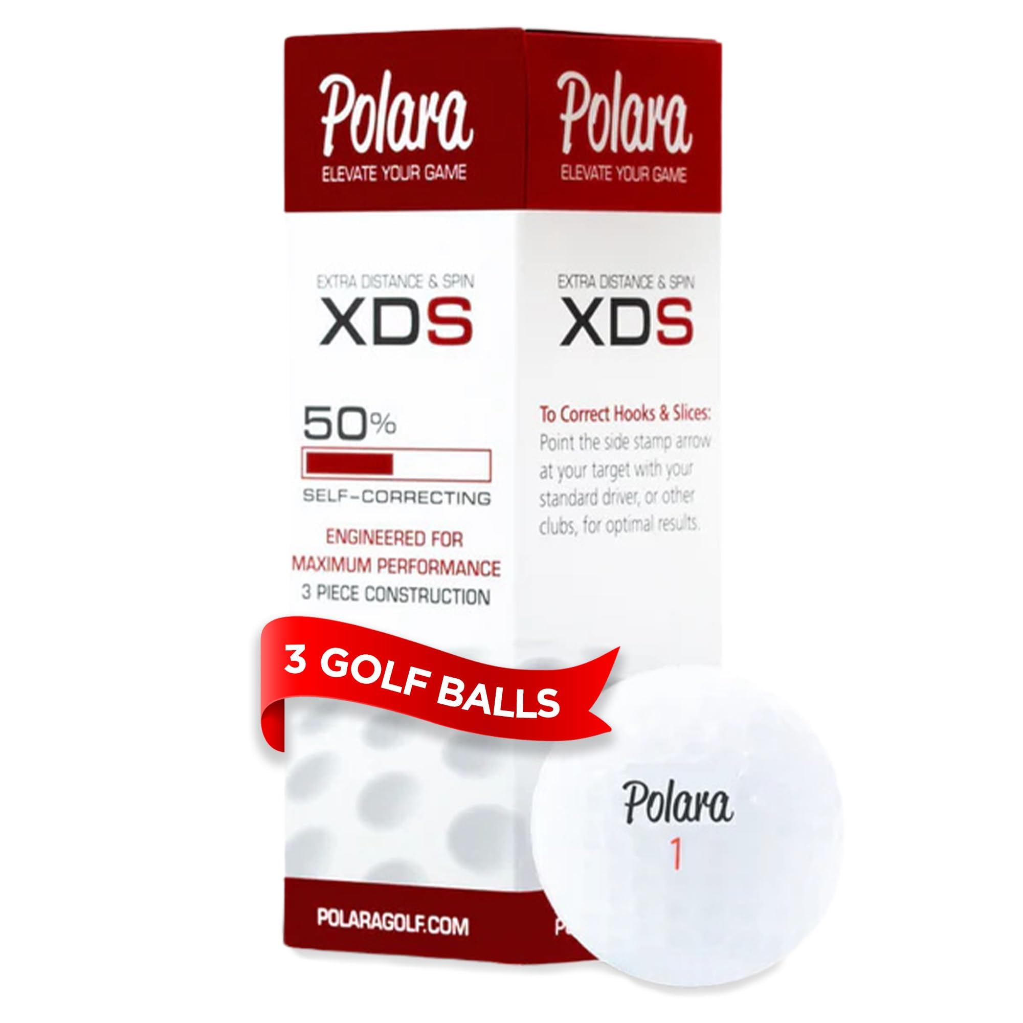 Polara Self-Correcting Golf Balls, Soft Feel, Straighter Flight
