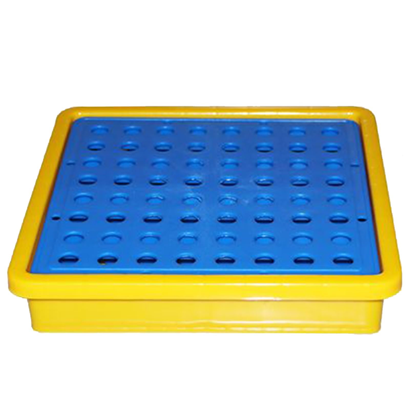 QUSYZD Leakproof Industrial Spill Containment Platform, Modular Polyethylene Tray with Grates for Warehouses & Garages, Ideal for Paint Buckets - 49.2"x25.6"x6.7",13.39x13.39x2.56in/34x34x6.5CM