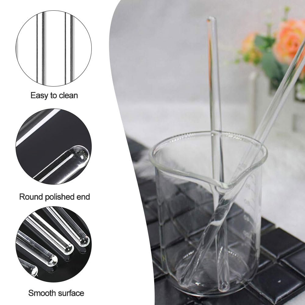 Varillas Agitadoras,12pcs Varillas Agitadoras de Cristal,Varillas de Cristal para Mezclar,Cristal Para Mezclar,Varillas De Cristal,Varilla de Agitación de Vidrio de Borosilicato