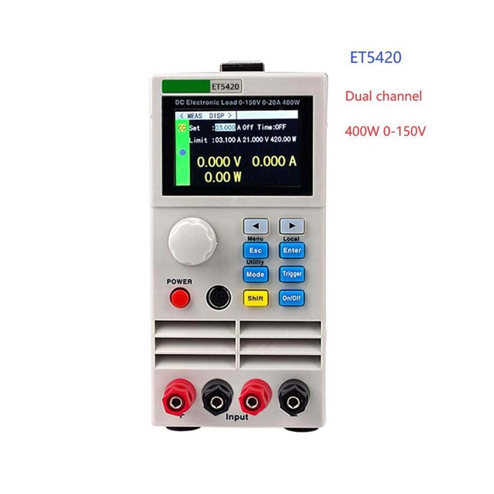 ET5410+ ET5411+ ET5420 Obciążenie elektryczne DC Wysoka precyzja Dwukanałowy regulowany tester obciążenia akumulatora Tester pojemności akumulatora,Szeroki Zakres Testowy(ET5420)