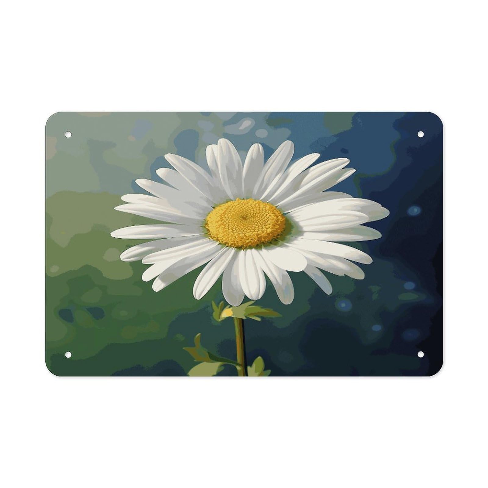 Fekiloot Style Daisy Flower Metal Signs Wall Art Tin Sign