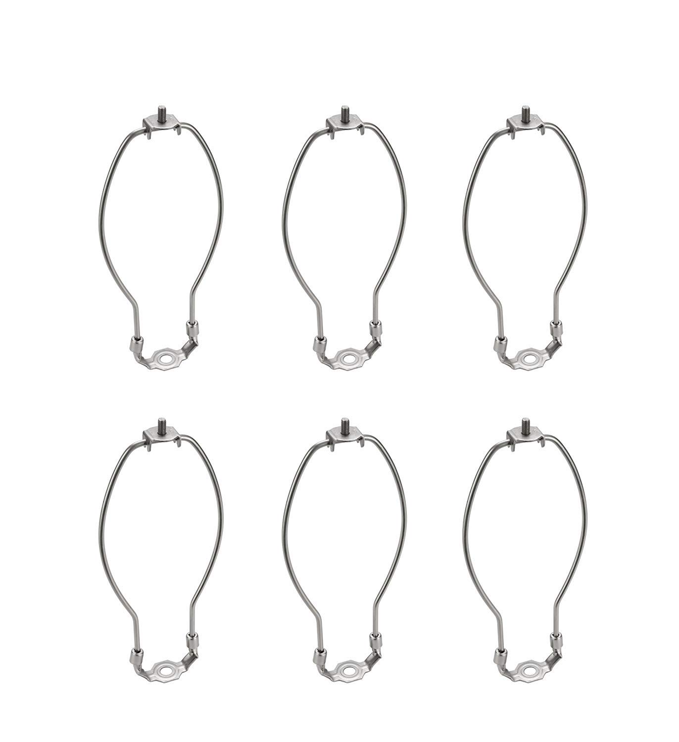 Aspen Creative 20001-26, 8" Lamp Harp with Saddle in Satin Nickel Finish, 6 Pack