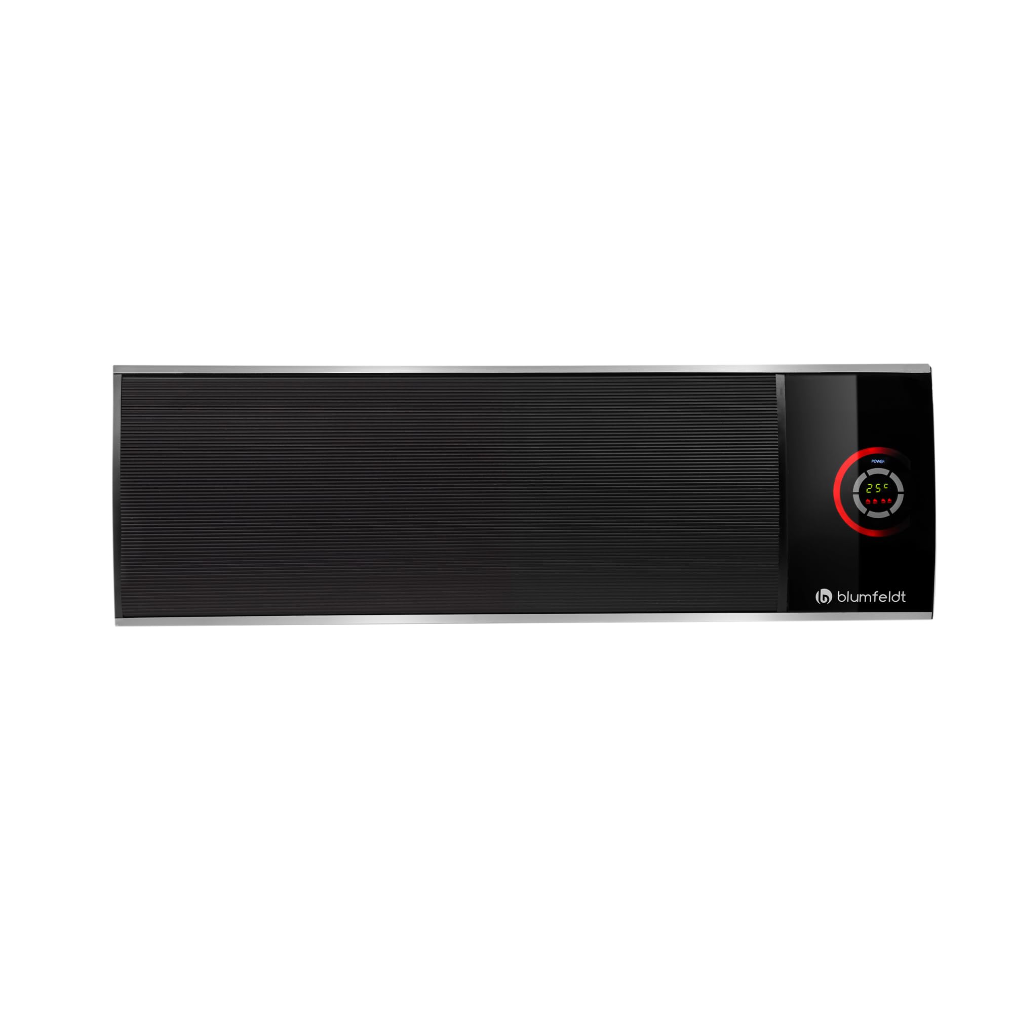 Blumfeldt CosmicBeam Ultra - Radiador Infrarrojo, Estufa 2200W, Display LED, De 5 a 45 °C, Temporizador 9 HS, Mando a Distancia, Material de Montaje en la Pared, Modo Eco, Negro